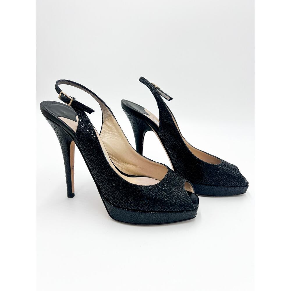 Jimmy Choo Black Peep Toe Heels